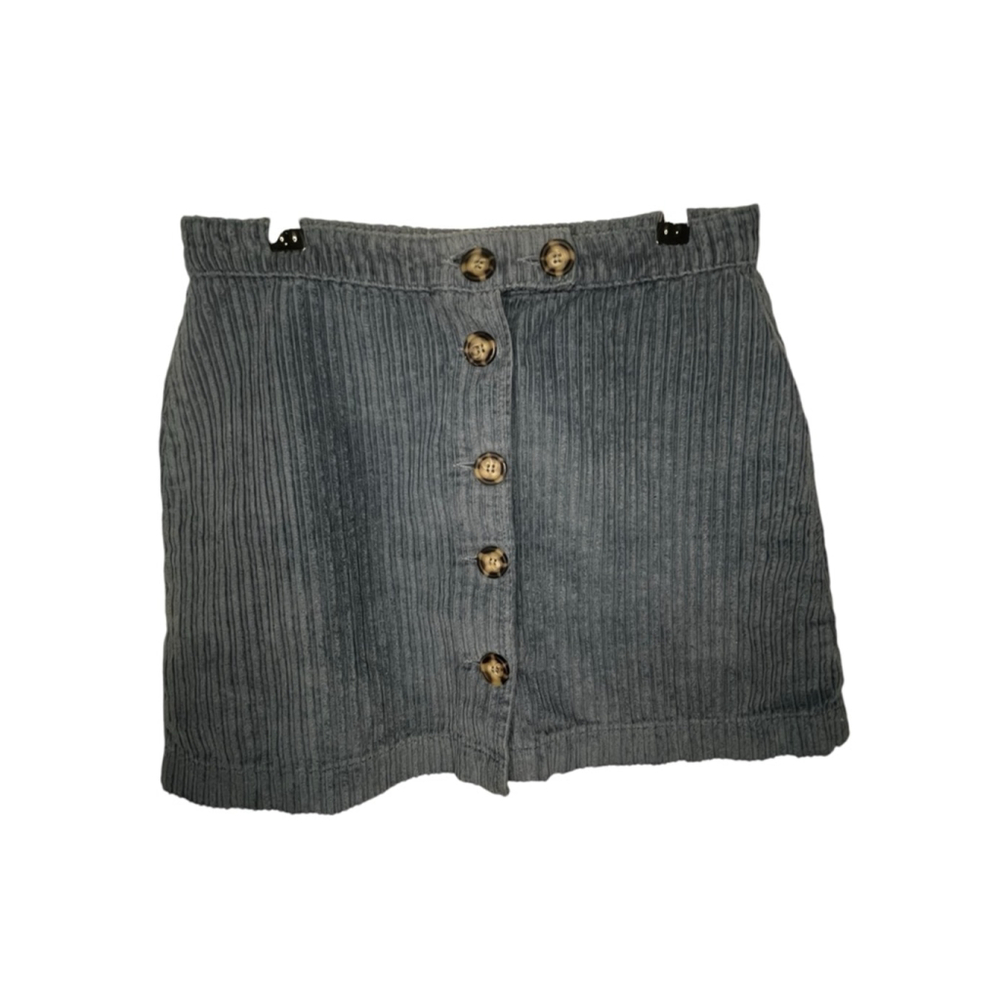 BDG Urban Outfitters Blue Corduroy Button Front Mini Skirt
